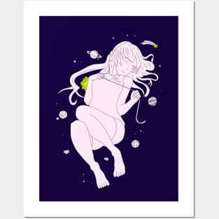 Space girl Posters and Art